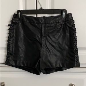 High Waisted Leather Shorts